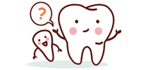 cartoon teeth with question