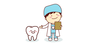 cartoon dentist with tooth