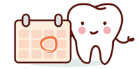 cartoon tooth with calendar
