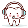 tooth with headphones